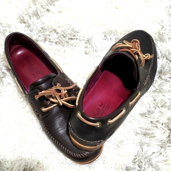 Vintage Timberland Women's Leather Boat  Loafers Shoes Size 8 W - Picture 3 of 12